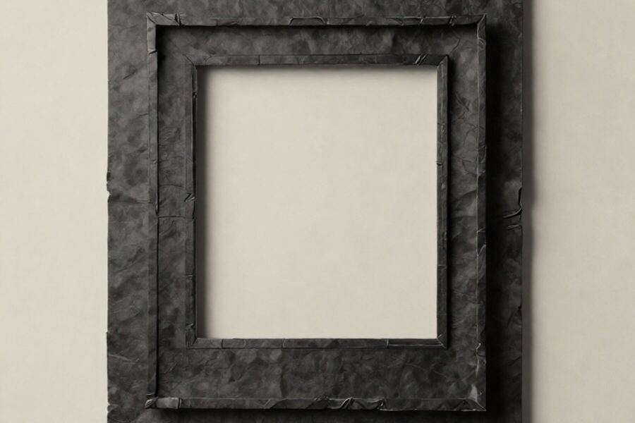 Nested paper frames set precisely inside one another, the innermost sealed